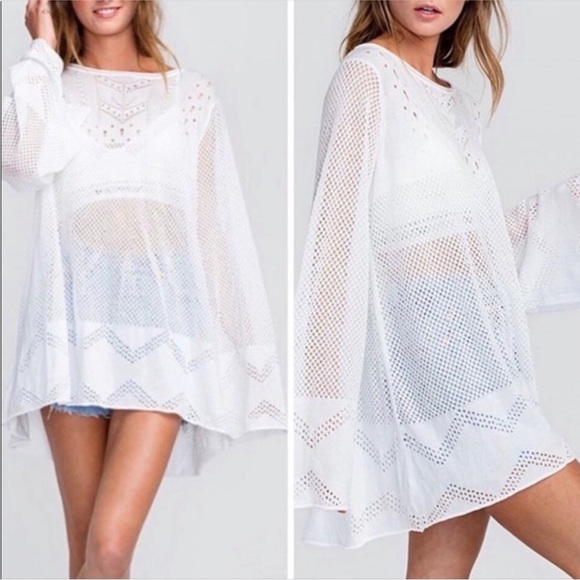 Wildfox | Taylor White Tunic Swim Beach Sweater Coverup NWOT Medium - Picture 10 of 10